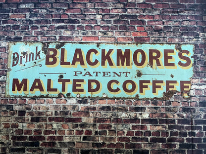 Blackmore's Malted Coffee Vintage Original Enamel Advertising Sign 152cm x 46cm