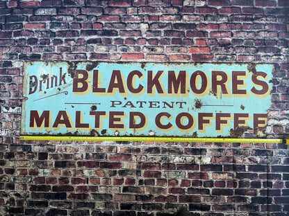 Blackmore's Malted Coffee Vintage Original Enamel Advertising Sign 152cm x 46cm