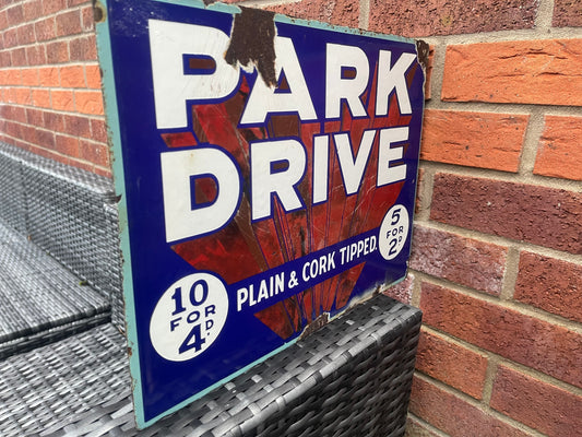 Park Drive Double Sided Vintage Enamel Sign