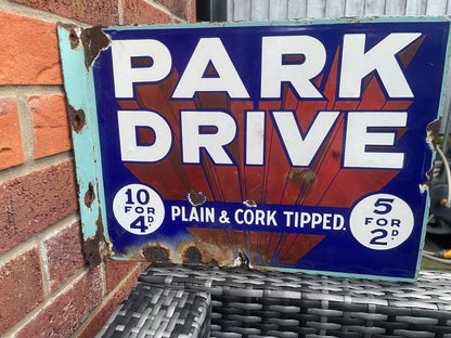 Park Drive Double Sided Vintage Enamel Sign