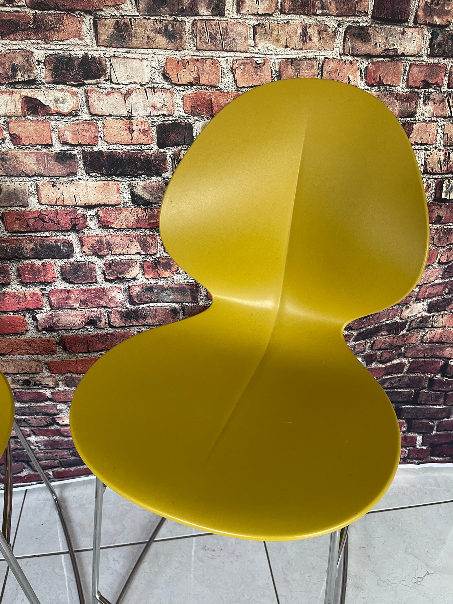 Calligaris Basil Bar Stool In Mustard Yellow One Pair - Superb Condition