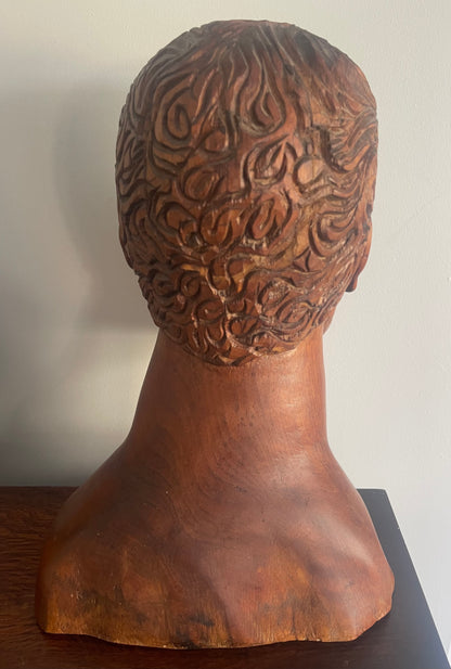 Large Carved Hardwood Bust Of A Bearded Gentleman - Artist Unknown