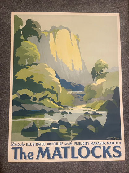 GEO AYLING (1887-1960) THE MATLOCKS, ORIGINAL Railway POSTER PRINTED CIRCA 1925