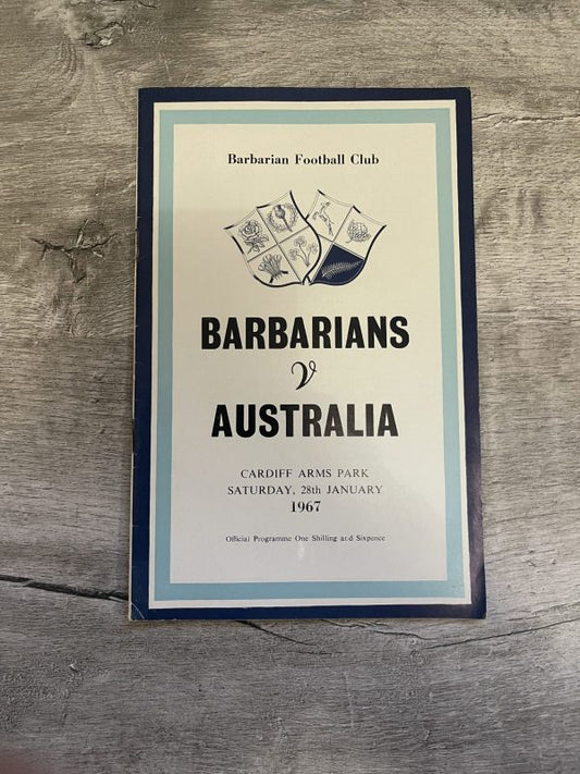 28/01/1967 Rugby Union Programme: Barbarians v Australia 1967 (At Cardiff Arms Park)