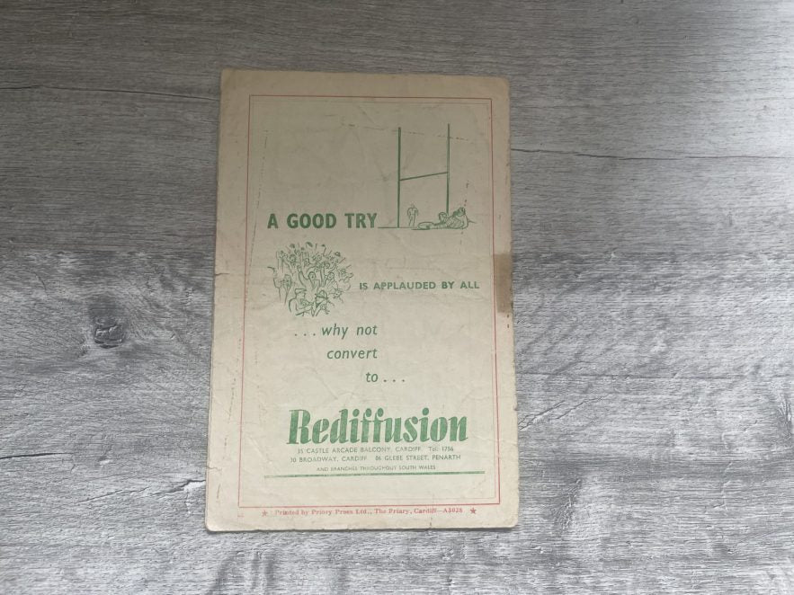 WALES v IRELAND 1951 RUGBY PROGRAMME 10 March at CARDIFF