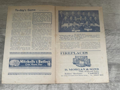 WALES v FRANCE 1950 RUGBY PROGRAMME 25 Mar at CARDIFF GRAND SLAM MATCH