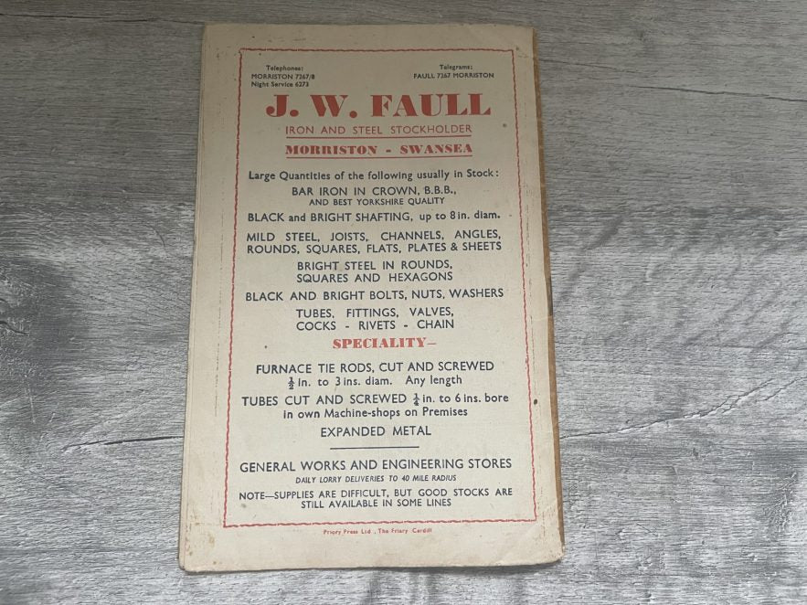 Wales v France 21 Feb 1948 Cardiff RUGBY PROGRAMME